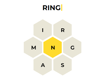 Forming the first word using the center letter