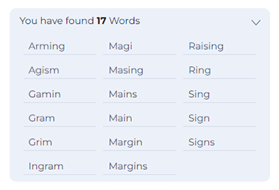 Creating a list of valid words